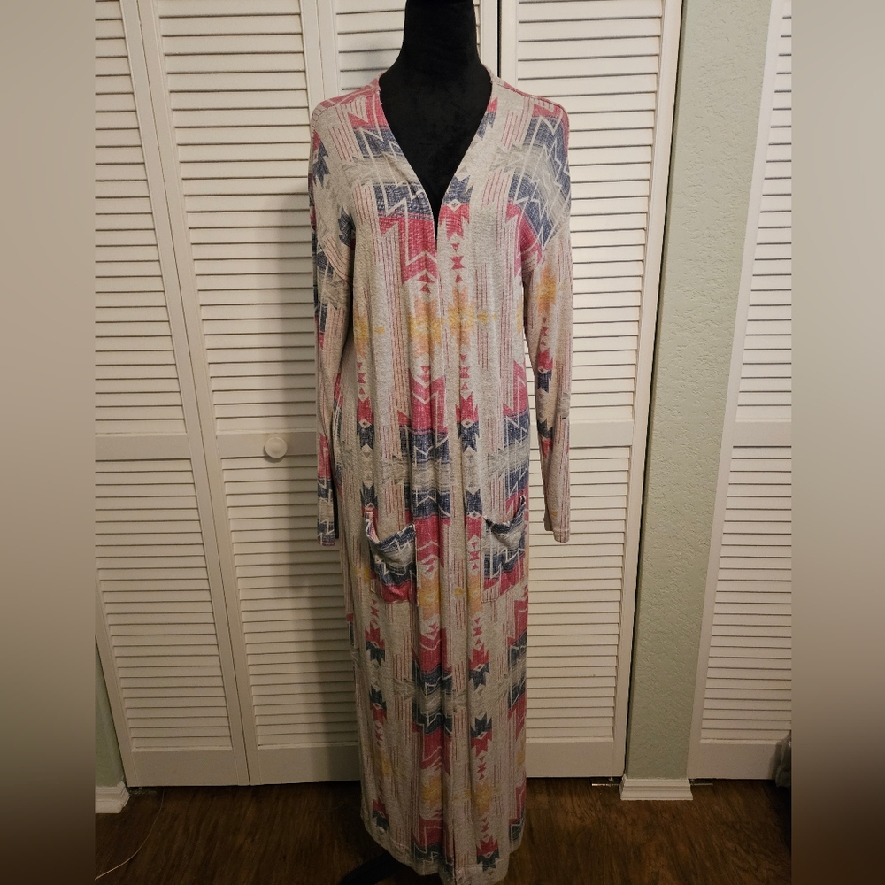 Geometric / Aztec Pattern Long Duster - image 1